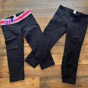 2 Pair girls size 8 cropped Ivivva pants